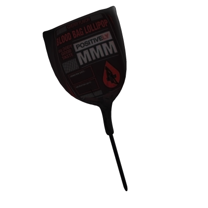 black blood bag lollipop