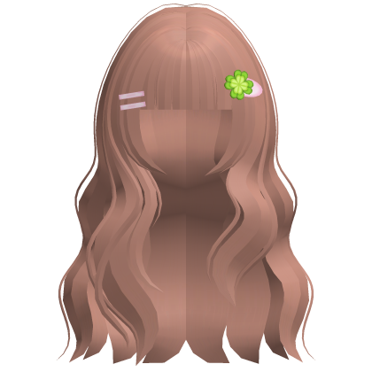 🍀꒰ cute lucky clover hime hair in light auburn Roblox item