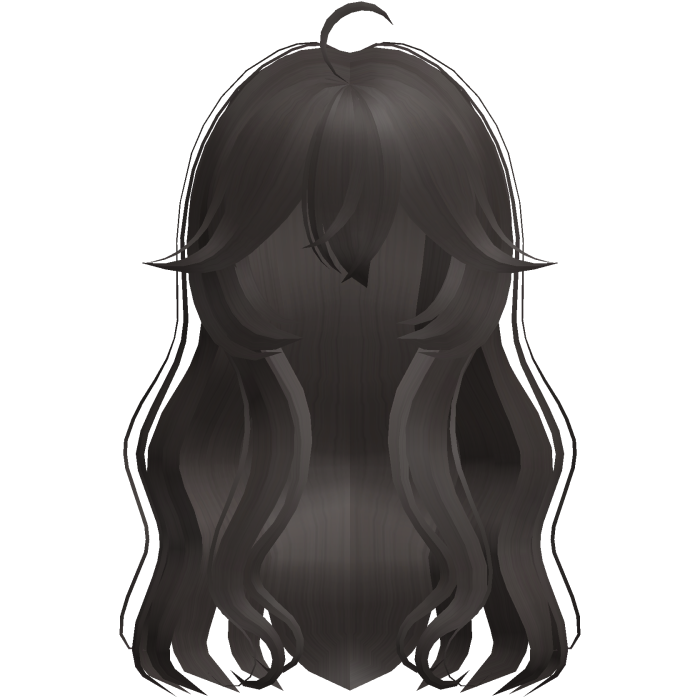 dark ash long wavy wispy cute shoujo hair