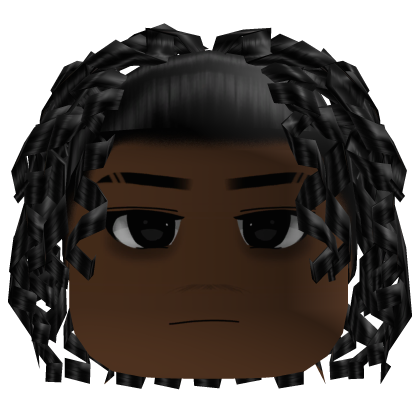 Black Neat Curly Hair /w Boy Face Roblox item