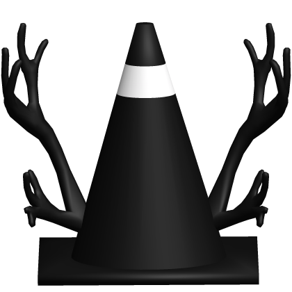 Black Traffic Cone W/ Antlers