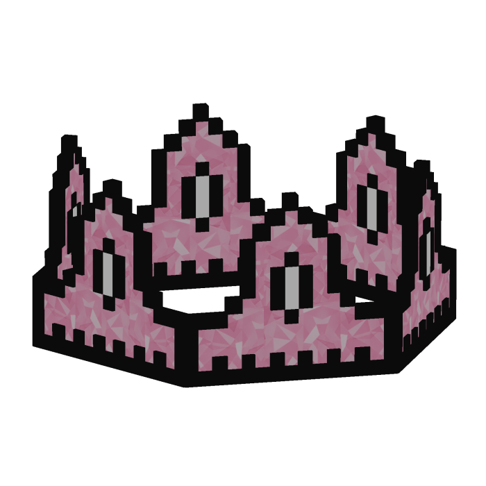 (CODE: PS8RC) Pink Sparkle 8-bit Crown
