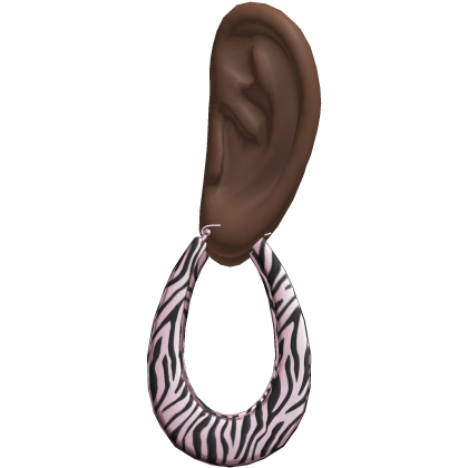 Pink Zebra 2000s Teardrop Earrings Ears