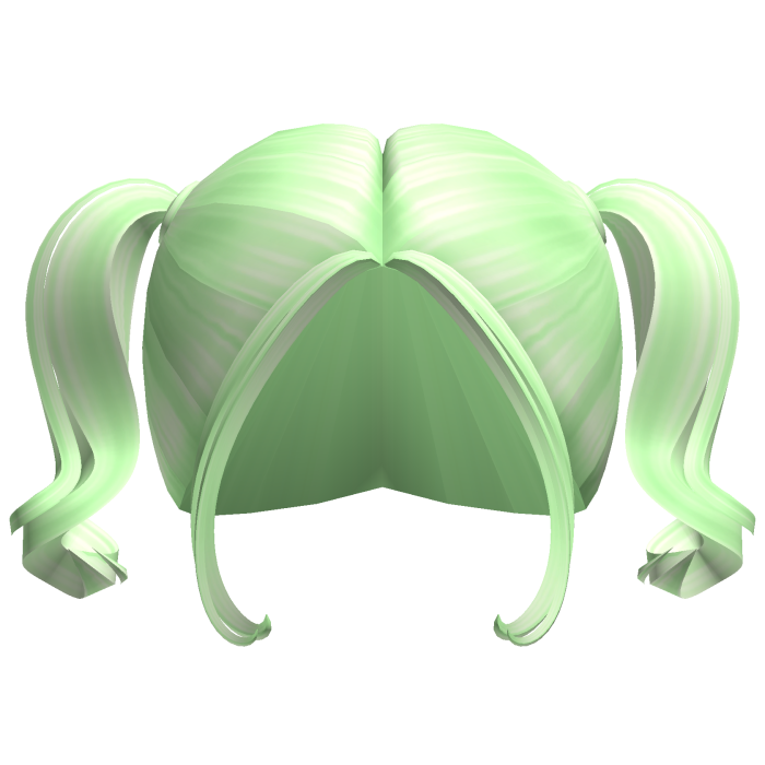 -',ৎ Curly Summer Preppy Pigtails in Green