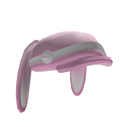 Pink and white bunny beret hat Roblox item