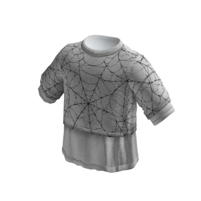 Goth Spiderweb Layered T-Shirt (White)