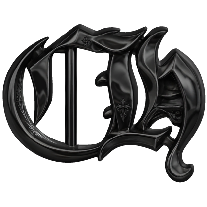 Black Gothic Monogram Belt Buckle