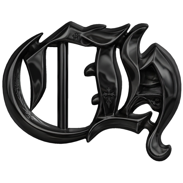 Black Gothic Monogram Belt Buckle