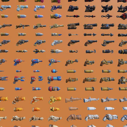300+ Low Poly Evolving FPS Gun & Ammo Models
