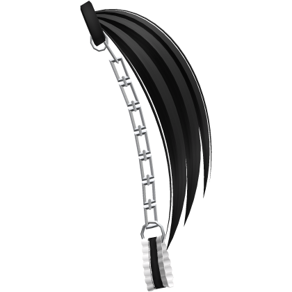 ♡ black anime pigtail extensions with handcuffs Roblox item