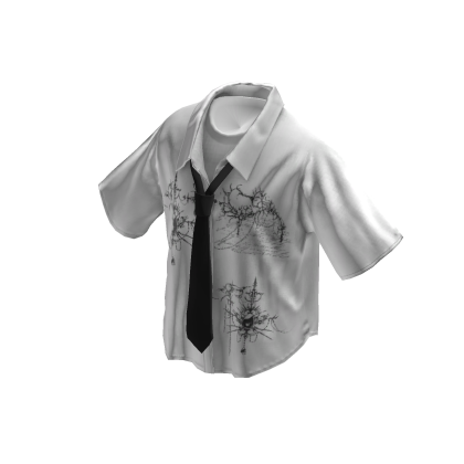 💗Y2K LOOSE FIT VINTAGE SHIRT WITH TIE_WHITE thumbnail
