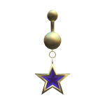 Gold Star Belly Button Piercing w/Purple Gem (3.0)
