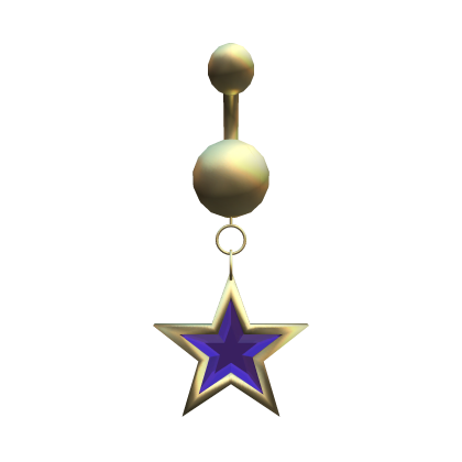 Gold Star Belly Button Piercing w/Purple Gem (3.0) thumbnail