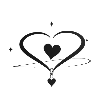 Glowing Heart Halo Black White