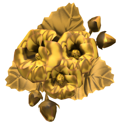 Full Gold Metal Rose Flower Hair Clip  Roblox item