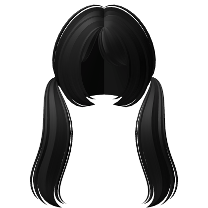 : low straight sweet pigtails in black ♡︎