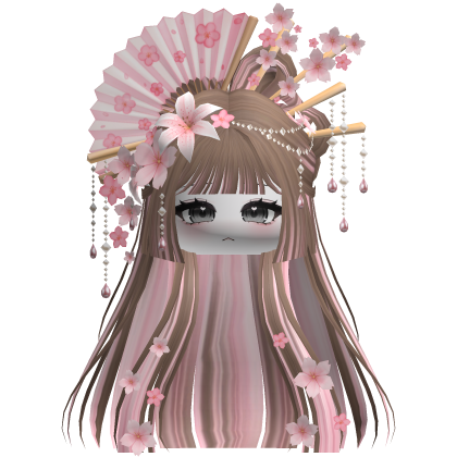 Mystical Hair w/ Sakura Headpiece (Milktea&Pink) Roblox item