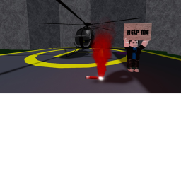 dere is man man and a heli.