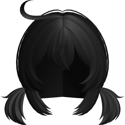 klee fluffy pigtails w cowlick black Roblox item