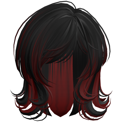 Scene 2000s Darling Wolfcut Black&Red Roblox item