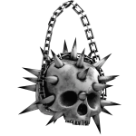 Spiked Goth Hanging Chain Skull White