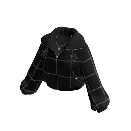 Cropped Quilted Puffer Jacket (Black)