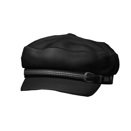 Black Studded Belt Leather Beret Hat (Silver) Roblox item