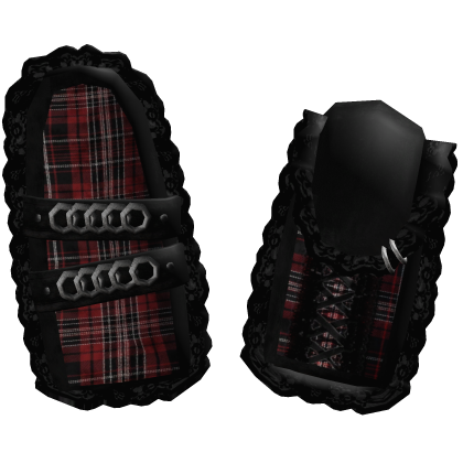 Red Plaid Dark Vkei Emo Bunny Ears Roblox item