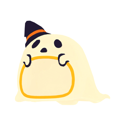 Spooky Cute Ghost Witch Hat