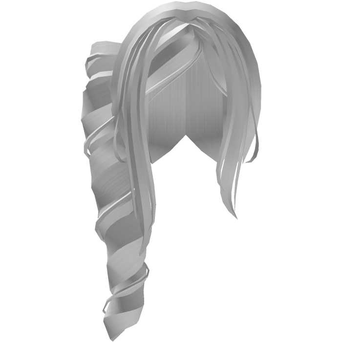 Adorable Long Swirly Side Ponytail in White