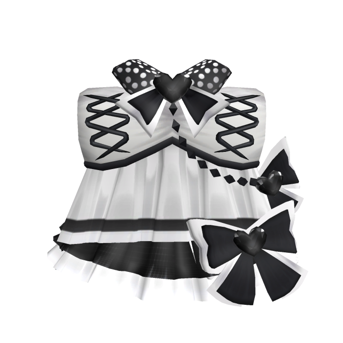 3.0 White heart swirl polka dot dress