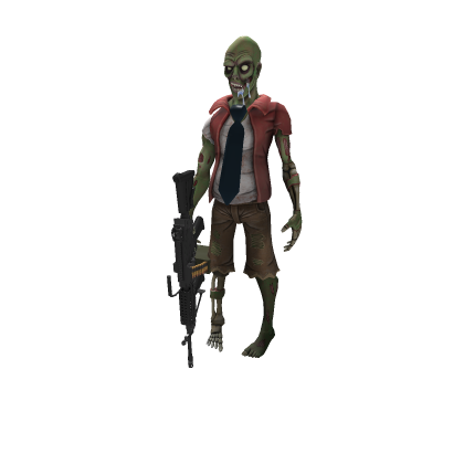Machine Gun Tie Zombie Soldier