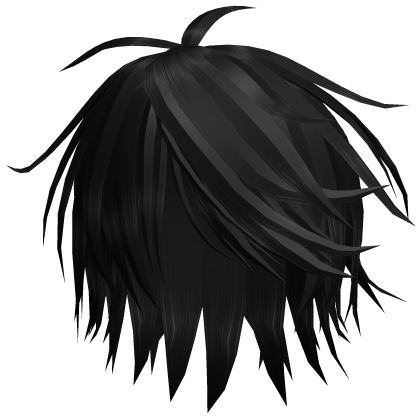 Emo Gothic Messy Hair (Black) Roblox item