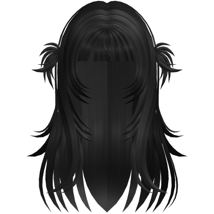 Messy Black Layered Hair & Spiky Mini Pigtails Roblox item