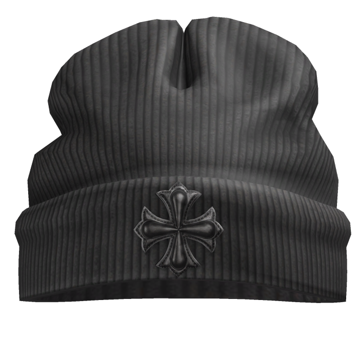 Worn in goth grey beanie
