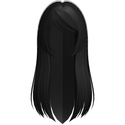 cute anime long straight hair in black Roblox item