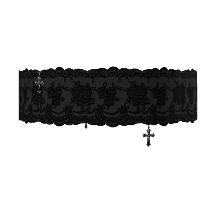 gothic black lace blindfold with cross