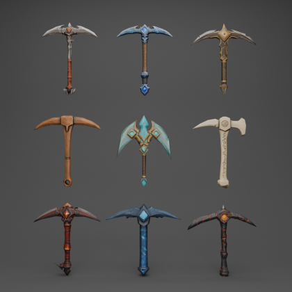 Elemental Pickaxe Pack - Fantasy Tools & Weapons