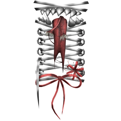 White Red Creepycore Shoulder Monster Stitches [L]