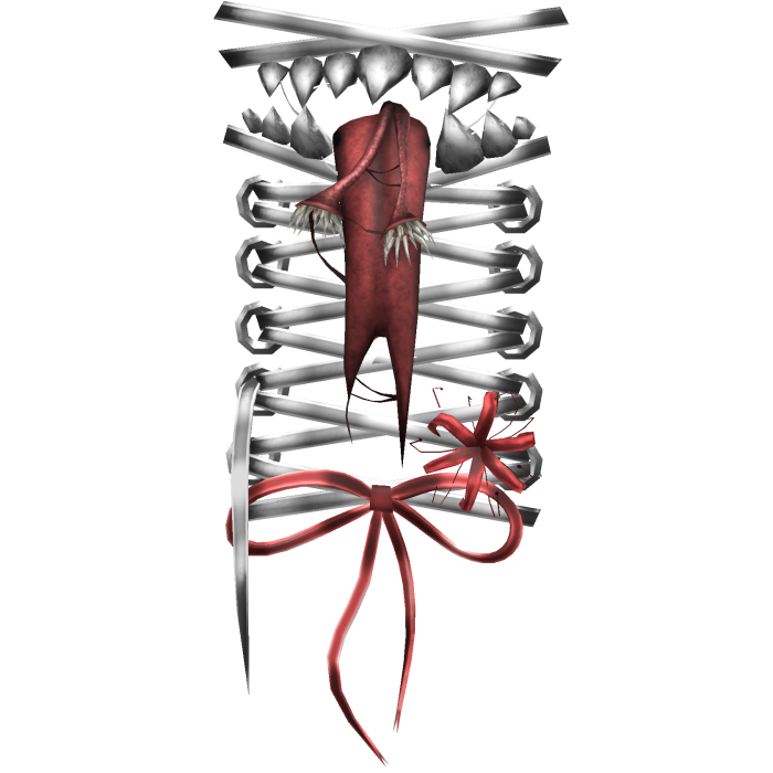 White Red Creepycore Shoulder Monster Stitches [L]