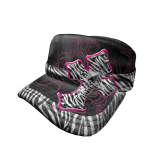 Black 2000s Luxury Cross Cap Zebra Mcbling Gyaru