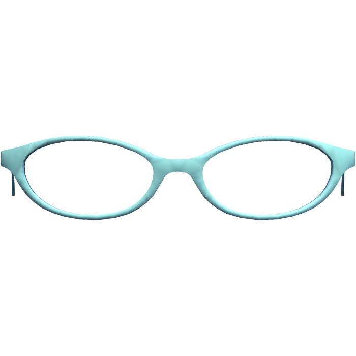 Nerdy Light Blue Office Siren Oval Glasses
