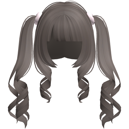 curly cute jirai kei ash brown hime pigtails Roblox item