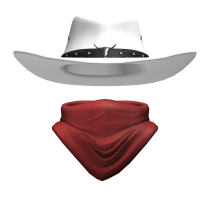 White Cowboy Hat w/ Red Neck Scarf thumbnail