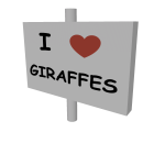 I ❤️ giraffes (code: giraffesign)