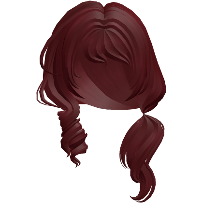 Soft Swirly Curled Side Ponytail (Red)