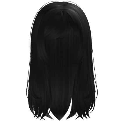 Gorgeous Long Fluffy Layered Hair (Black) Roblox item