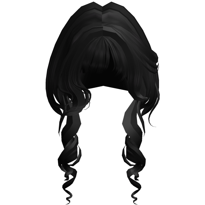 Anime Soft Curly Hair w/ Bangs (Black)