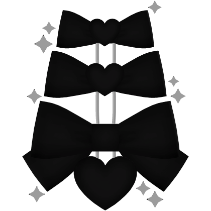 ꒰♡꒱ Doll sparkly bow Hair Clip In Black Roblox item