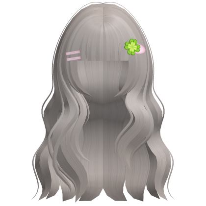 🍀꒰ cute lucky clover hime hair in ash Roblox item